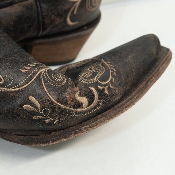 Circle G Cowgirl Boots Embroidered Western Snip Toe Bone Dragonfly Feminine Boho - Picture 9 of 16